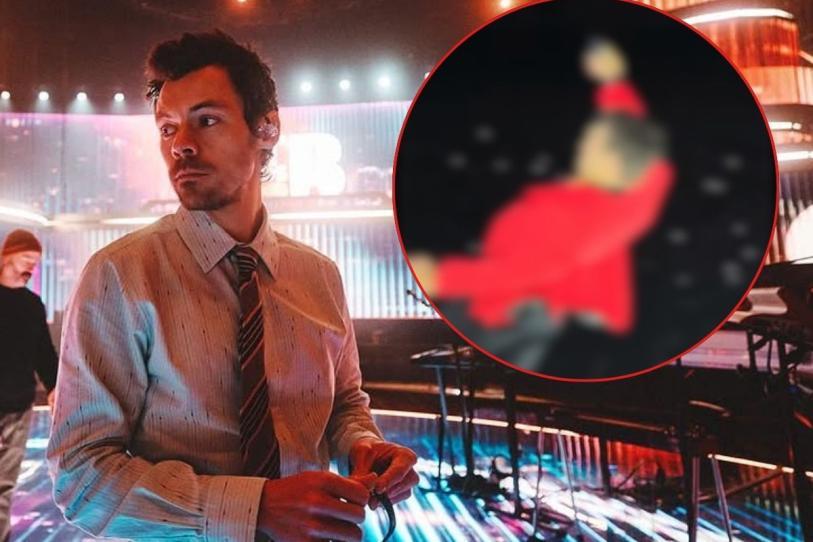Harry Styles resbala durante concierto en CDMX tras la lluvia; así reaccionó el cantante